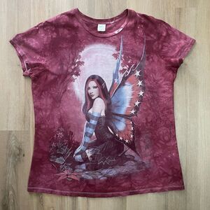The Mountain Women’s Tie Dye Fairy Shirt Maroon XL